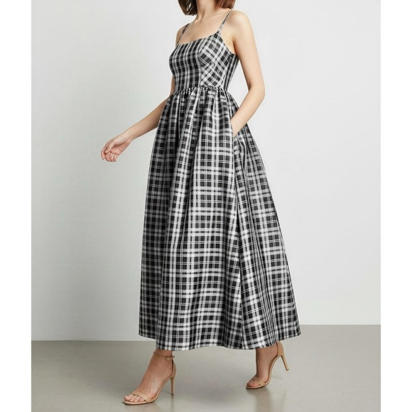 SISTER JANE Cosmic Check Voluminous Maxi Dress, Black Multi, XS - Picture 4 of 13